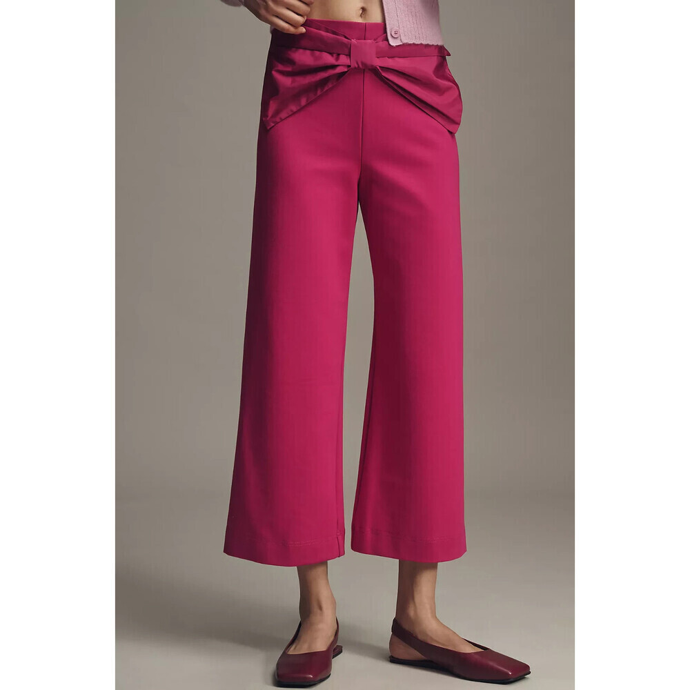 The @merricksart Colette Crop Bow-Waist Pants by Maeve Raspberry SZ 26